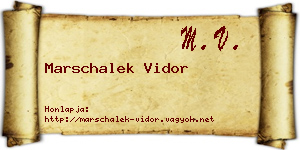 Marschalek Vidor névjegykártya